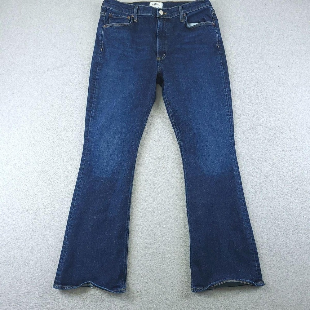 AGOLDE Jeans Womens 31 Blue High Rise Bootcut Nico Boot Dark Wash Stretch